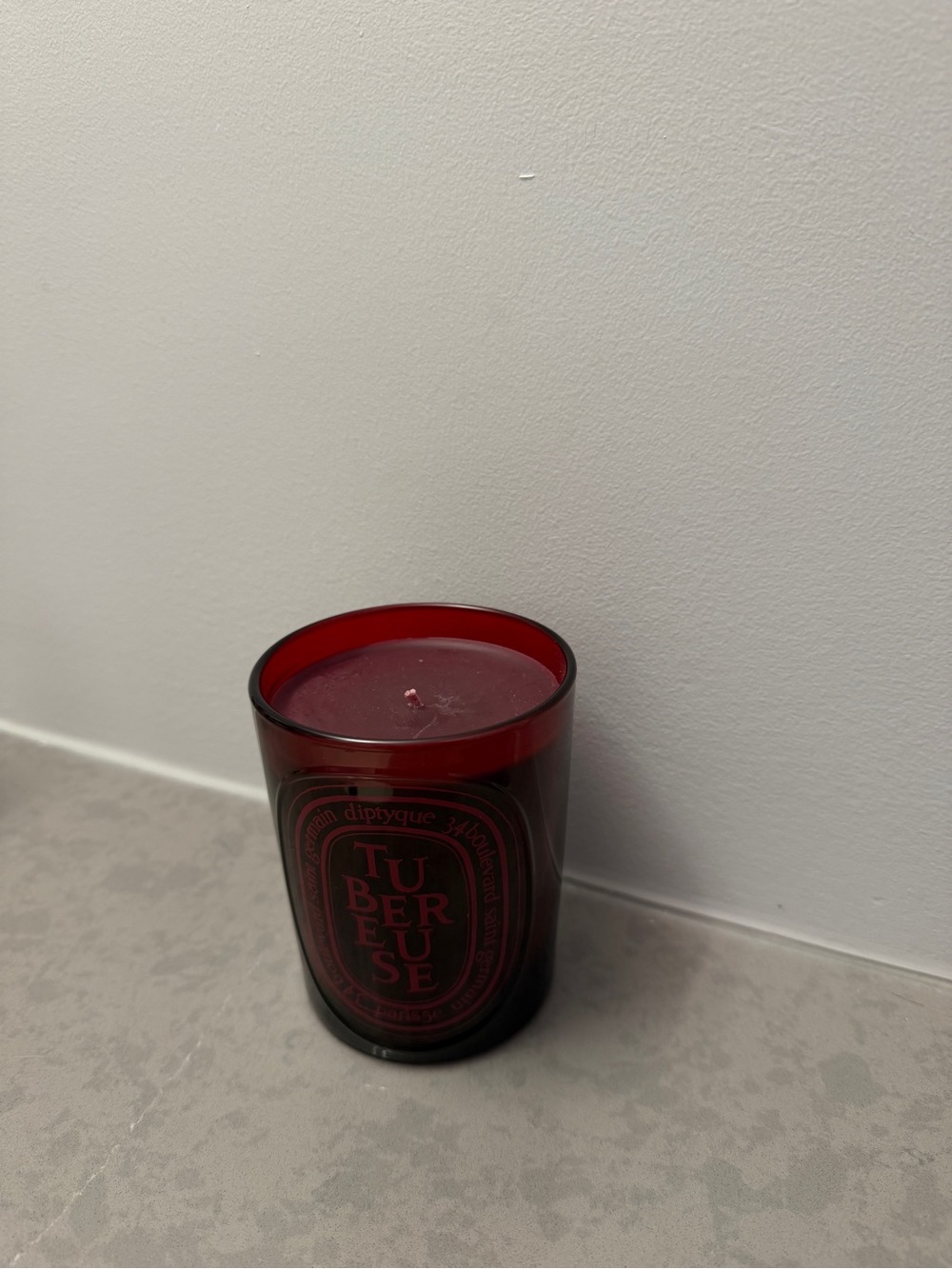 diptyque red tubereuse glass candle